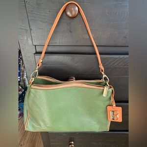 Valentina Italian Leather Shoulder Bag&Crossbody. Green, Utility, Quiet Luxury
